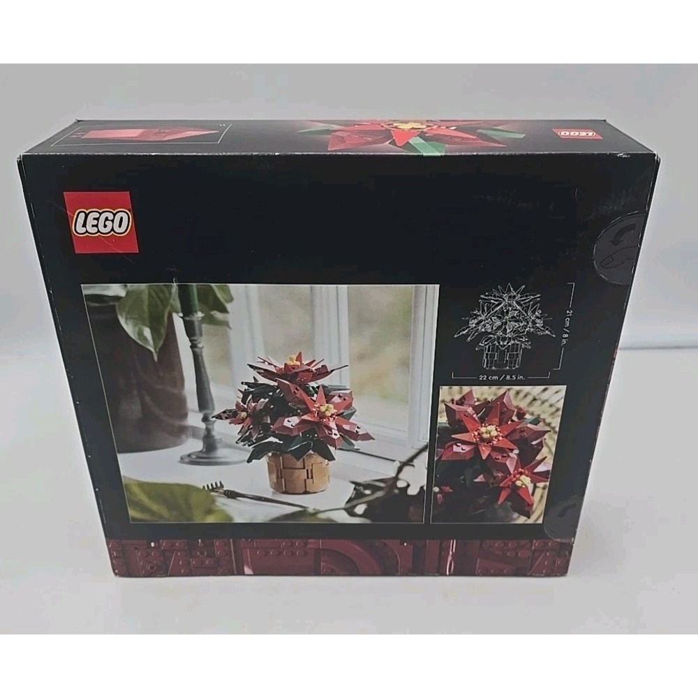 LEGO Icons Botanical Collection Poinsettia 10370 Complete Set 608 Pieces